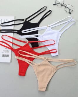 Sheer Bikini Strap Cutout Triangle Low Waist Women’s Panties