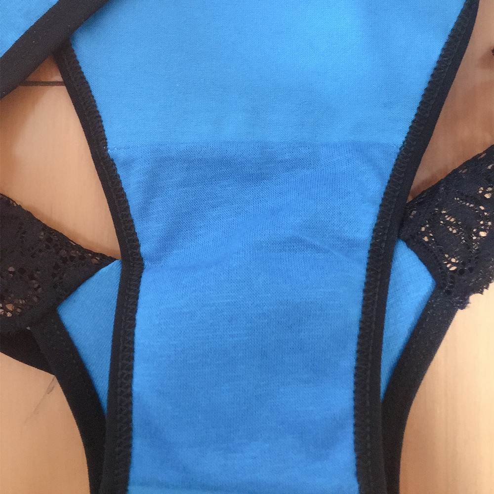 Women's Low Waist Lace Color Matching Panties Cotton Briefs - Image 9