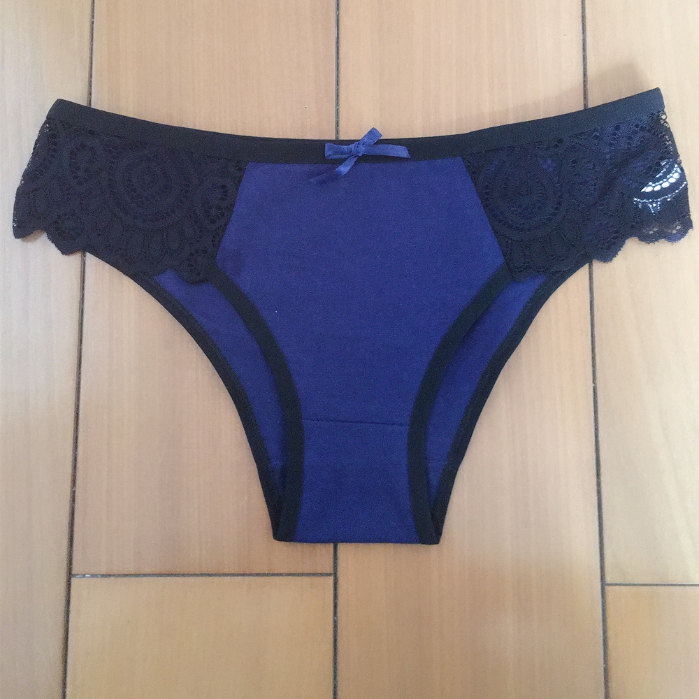 Women's Low Waist Lace Color Matching Panties Cotton Briefs - Image 8