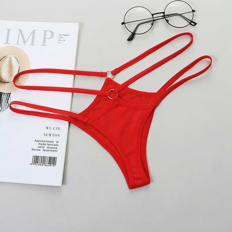 Sheer Bikini Strap Cutout Triangle Low Waist Women's Panties - Image 5