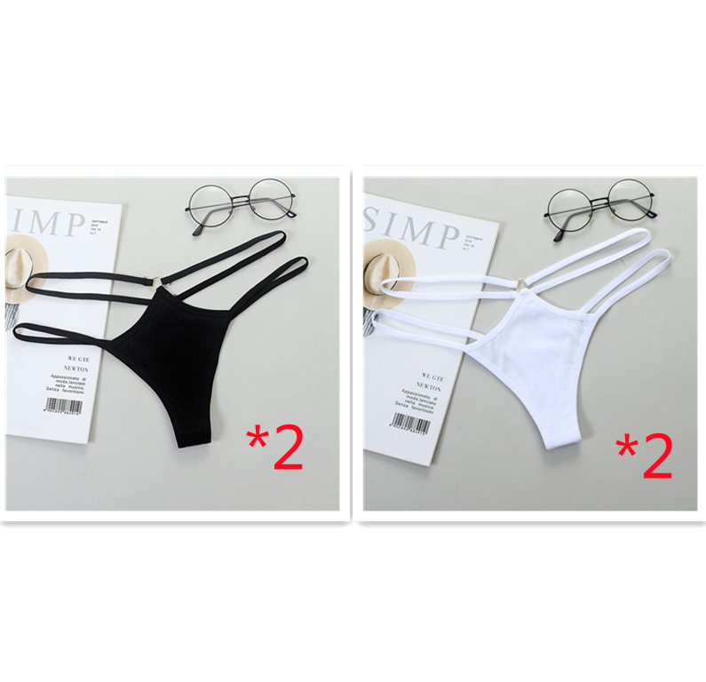 Sheer Bikini Strap Cutout Triangle Low Waist Women's Panties - Image 3