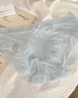 Women’s Antibacterial Seamless Mid-Rise Sexy Lace-trimmed Thong Pants