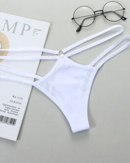 Sheer Bikini Strap Cutout Triangle Low Waist Women’s Panties