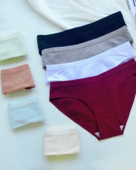 Underwear Pure Cotton Girl Plus Size Mid Mid-waist Solid Color