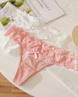 Ice Silk Lace Low Waist Solid Color Women’s Underwear