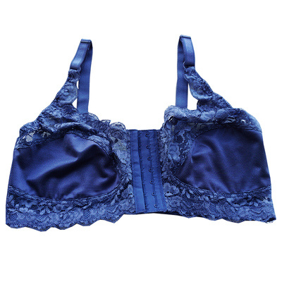 Front Buckle Bra No Underwire Easy To Put On And Take Off Large Cup Lace Underwear - Image 3