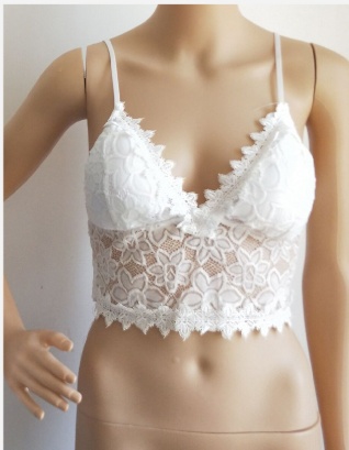V-Tie Chest Pad Underwear All-In-One Bra - Image 6