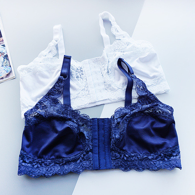 Front Buckle Bra No Underwire Easy To Put On And Take Off Large Cup Lace Underwear - Image 4