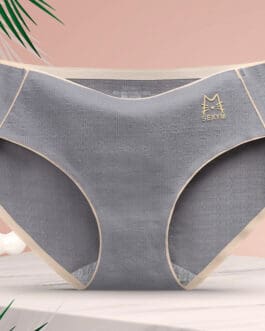 Women’s Pure Cotton Antibacterial Mid Waist Seamless Panties