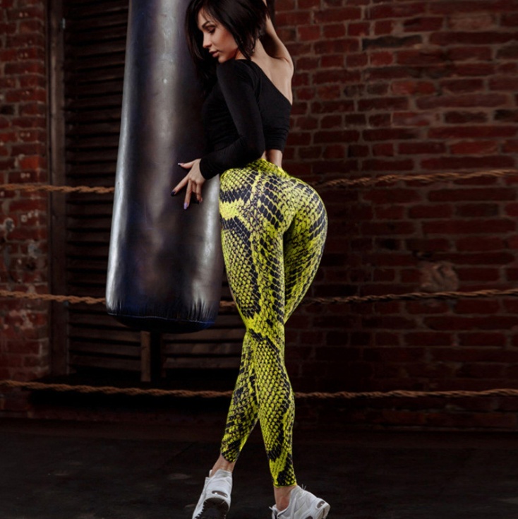 Women Snake Printed Leggings Women Push Up Fitness Sweatpants - Image 4