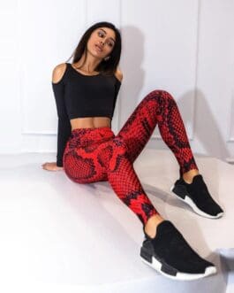 Women Snake Printed Leggings Women Push Up Fitness Sweatpants