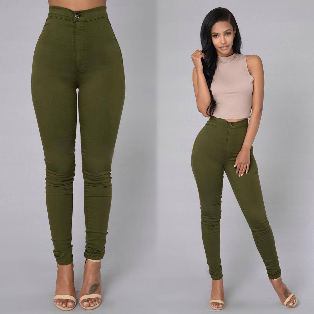 Legging thin waist stretch pencil pants tight candy colored jeans - Image 9
