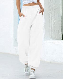 High waist casual track pants