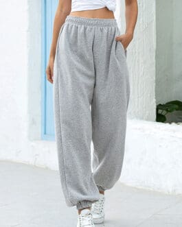 High waist casual track pants