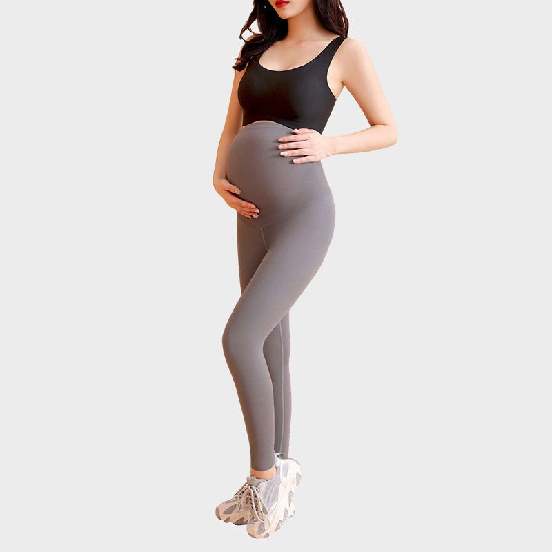 Fleece Pregnant Women Lightweight Autumn And Winter High Elastic Buttocks Leggings - Image 4
