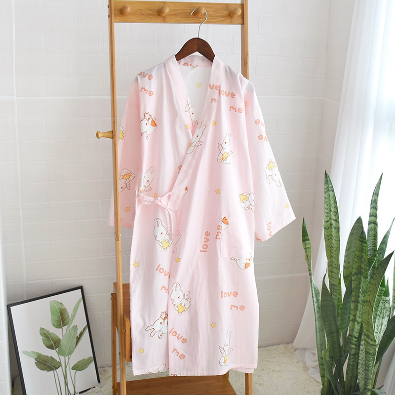 Pure cotton retro Hanfu kimono nightgown - Image 4