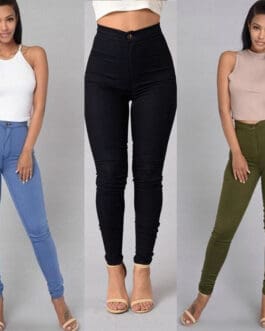 Legging thin waist stretch pencil pants tight candy colored jeans