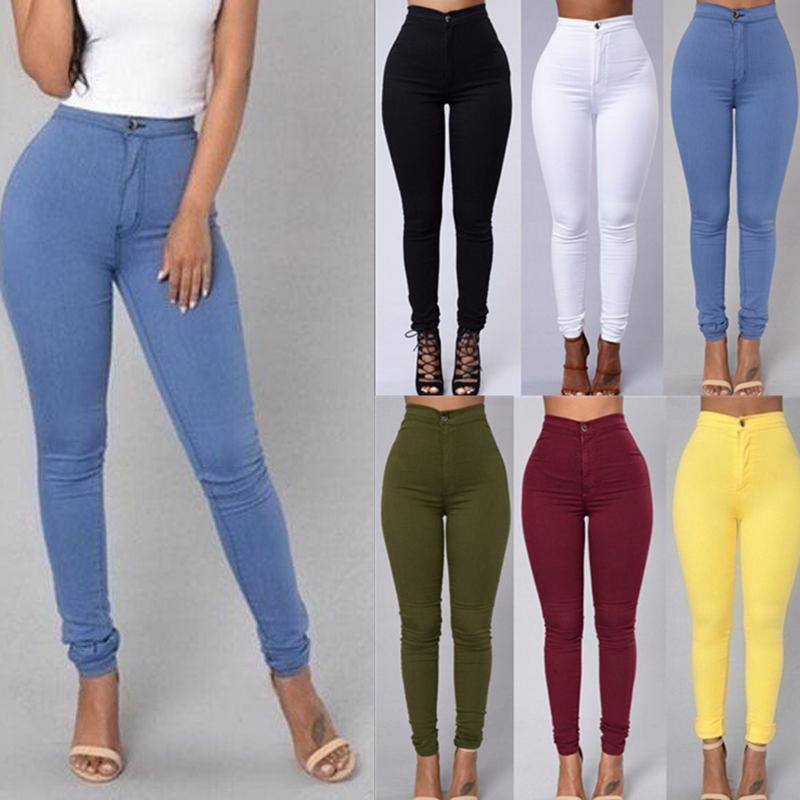 Legging thin waist stretch pencil pants tight candy colored jeans - Image 8