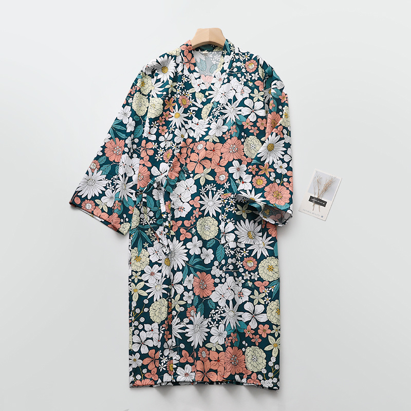 Ladies Fashion Flower Cotton Nightgown - Image 4