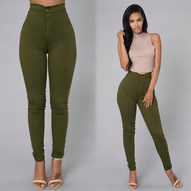 Legging thin waist stretch pencil pants tight candy colored jeans - Image 7