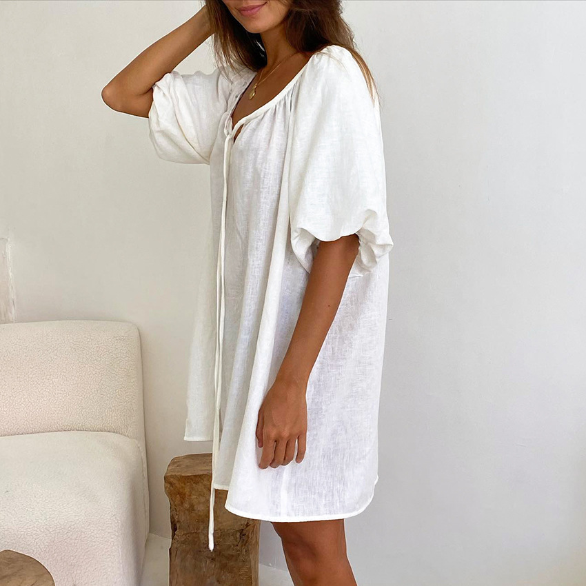 Womens Comfortable Cotton Nightgown Loungewear - Image 2