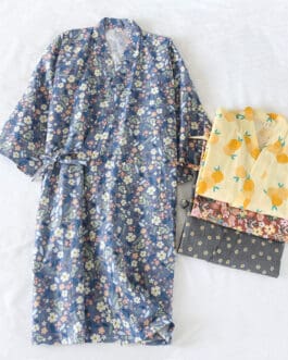 Japanese Sweet Purified Cotton Kimono Nightgown