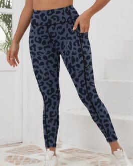 Leopard-print High-waisted Leggings For Women