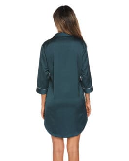 Simulation Silk Mid-length Nightdress Loose-fitting Suitable For Both Lounging At Home And Stepping Out