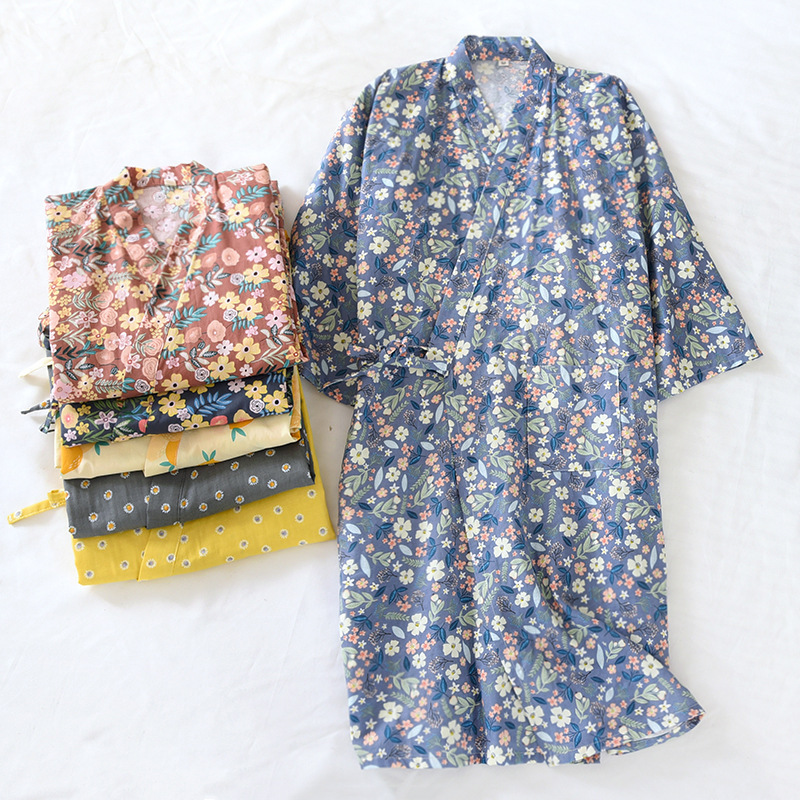 Japanese Sweet Purified Cotton Kimono Nightgown - Image 4