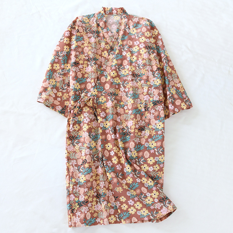Japanese Sweet Purified Cotton Kimono Nightgown - Image 3