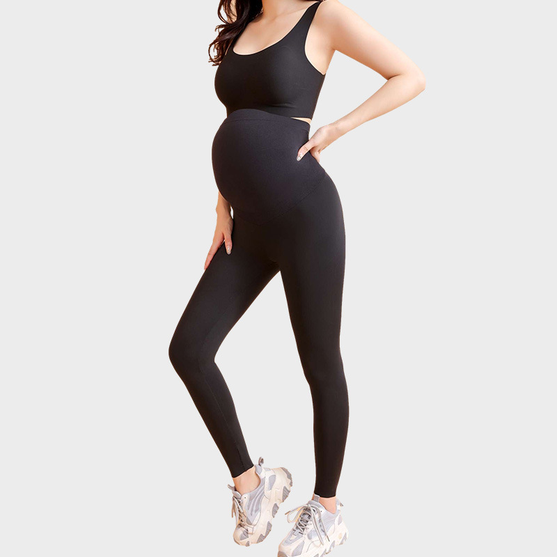 Fleece Pregnant Women Lightweight Autumn And Winter High Elastic Buttocks Leggings - Image 2