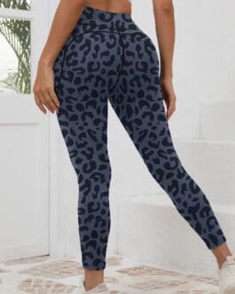Leopard-print High-waisted Leggings For Women